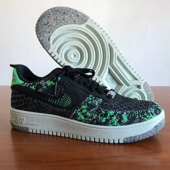 Nike Shoes Mens Nike Air Force Low Crater Flyknit Black Scream